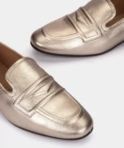 Chaussure Pedro Miralles Mocassins En Cuir Metallise De Couleur Acier Napa Metal Humo