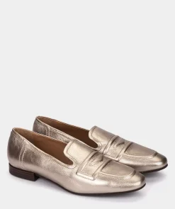 Chaussure Pedro Miralles Mocassins En Cuir Metallise De Couleur Acier Napa Metal Acero