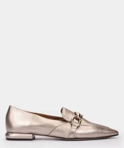 Chaussure Pedro Miralles Mocassins En Cuir Metallise Napa Metal Humo