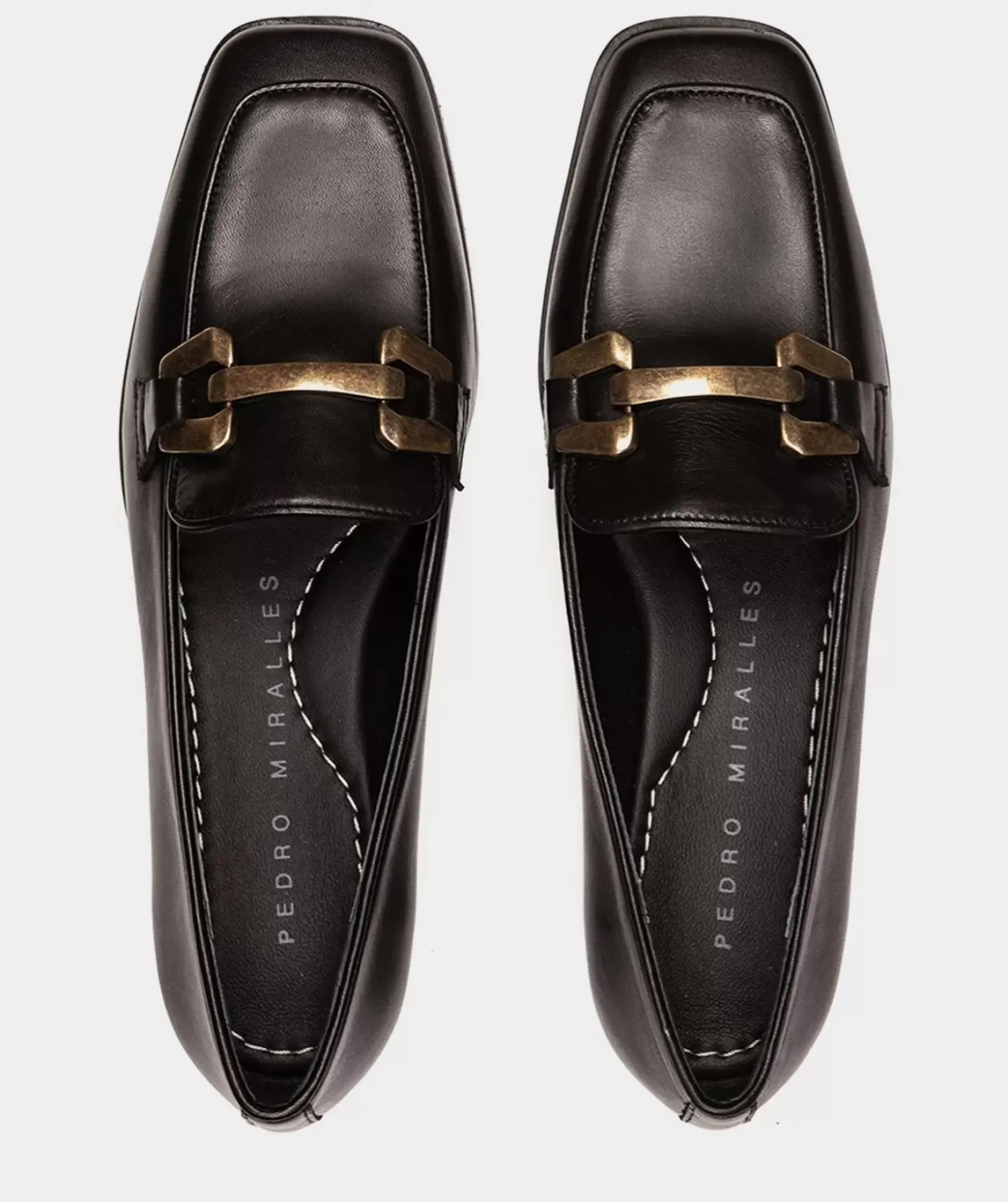 Chaussure Pedro Miralles Mocassins En Cuir Noir Seta Negro