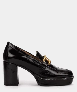 Chaussure Pedro Miralles Mocassins En Cuir Verni A Talons Noirs Venice Negro