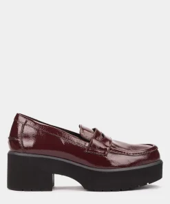 Chaussure Pedro Miralles Mocassins En Cuir Verni Couleur Vin Reflex Wine
