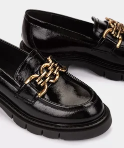 Chaussure Pedro Miralles Mocassins En Cuir Verni Noir Reflex Negro