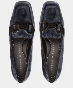 Chaussure Pedro Miralles Mocassins En Velours Bleu Marine Velvet Marino