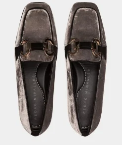 Chaussure Pedro Miralles Mocassins Velours Taupe Velvet Vison