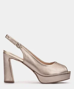 Chaussure Pedro Miralles Orteil Pointu En Cuir Metallise Napa Metal Humo