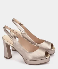 Chaussure Pedro Miralles Orteil Pointu En Cuir Metallise Napa Metal Humo