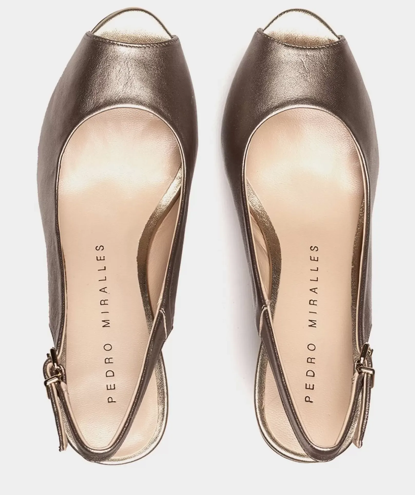 Chaussure Pedro Miralles Orteil Pointu En Cuir Metallise Napa Metal Humo