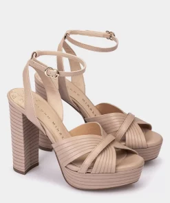 Chaussure Pedro Miralles Sandales A Talon En Cuir Vitello Sky