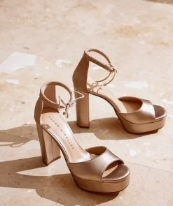 Chaussure Pedro Miralles Sandales A Talon En Cuir Metallise De Couleur Fumee Napa Metal Humo