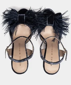 Chaussure Pedro Miralles Sandales A Talon Plateforme En Velours Velvet Botella