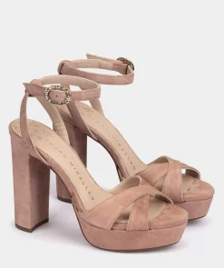 Chaussure Pedro Miralles Sandales A Talons Avec Plateforme En Daim. Amalfi Maquillaje