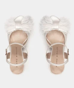 Chaussure Pedro Miralles Sandales A Talons Compenses En Cuir Nacre Nacarado Perla