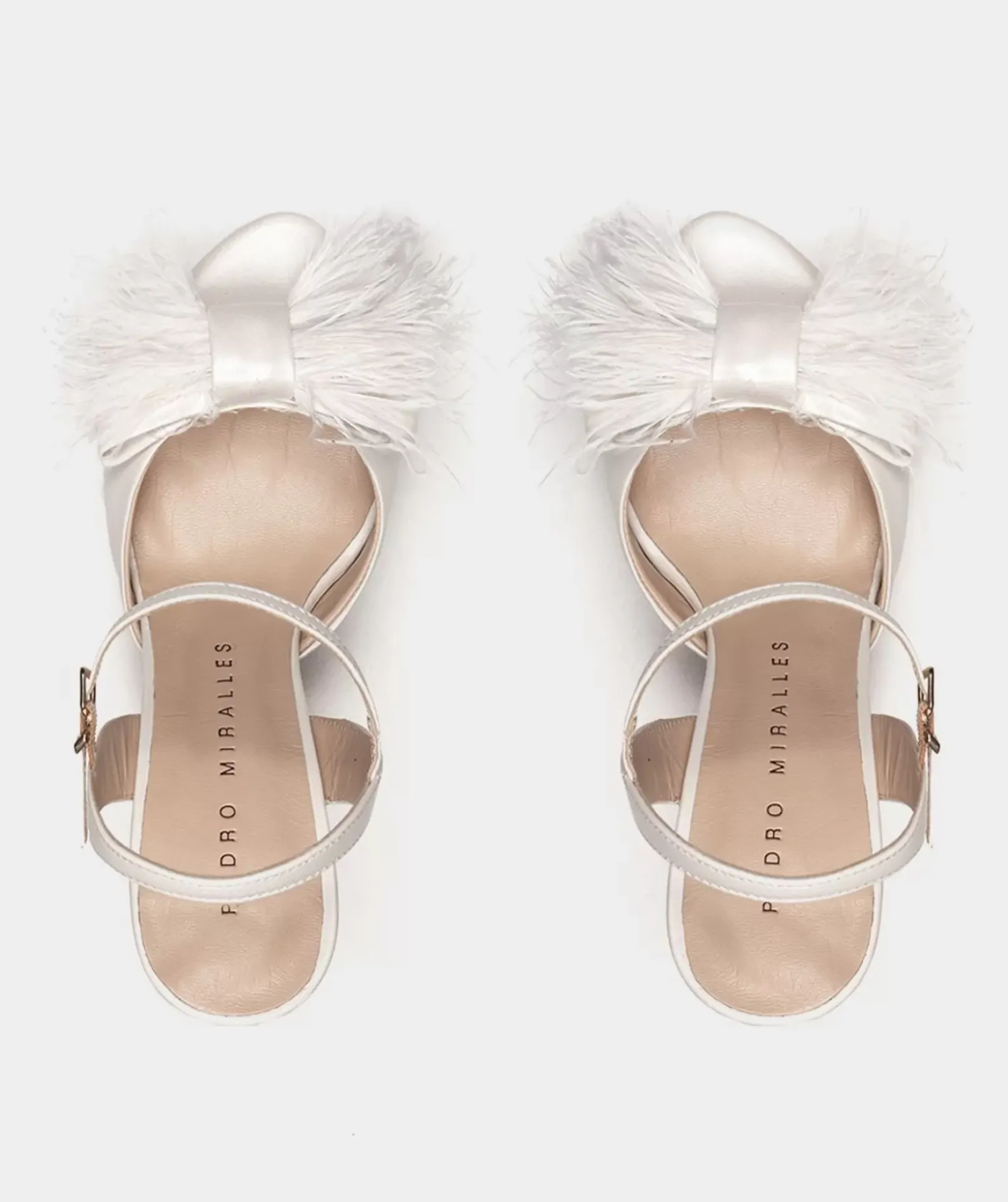 Chaussure Pedro Miralles Sandales A Talons Compenses En Cuir Nacre Nacarado Perla
