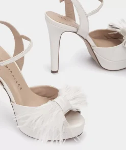 Chaussure Pedro Miralles Sandales A Talons Compenses En Cuir Nacre Nacarado Perla