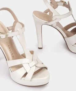 Chaussure Pedro Miralles Sandales A Talons En Cuir Nacarado Perla