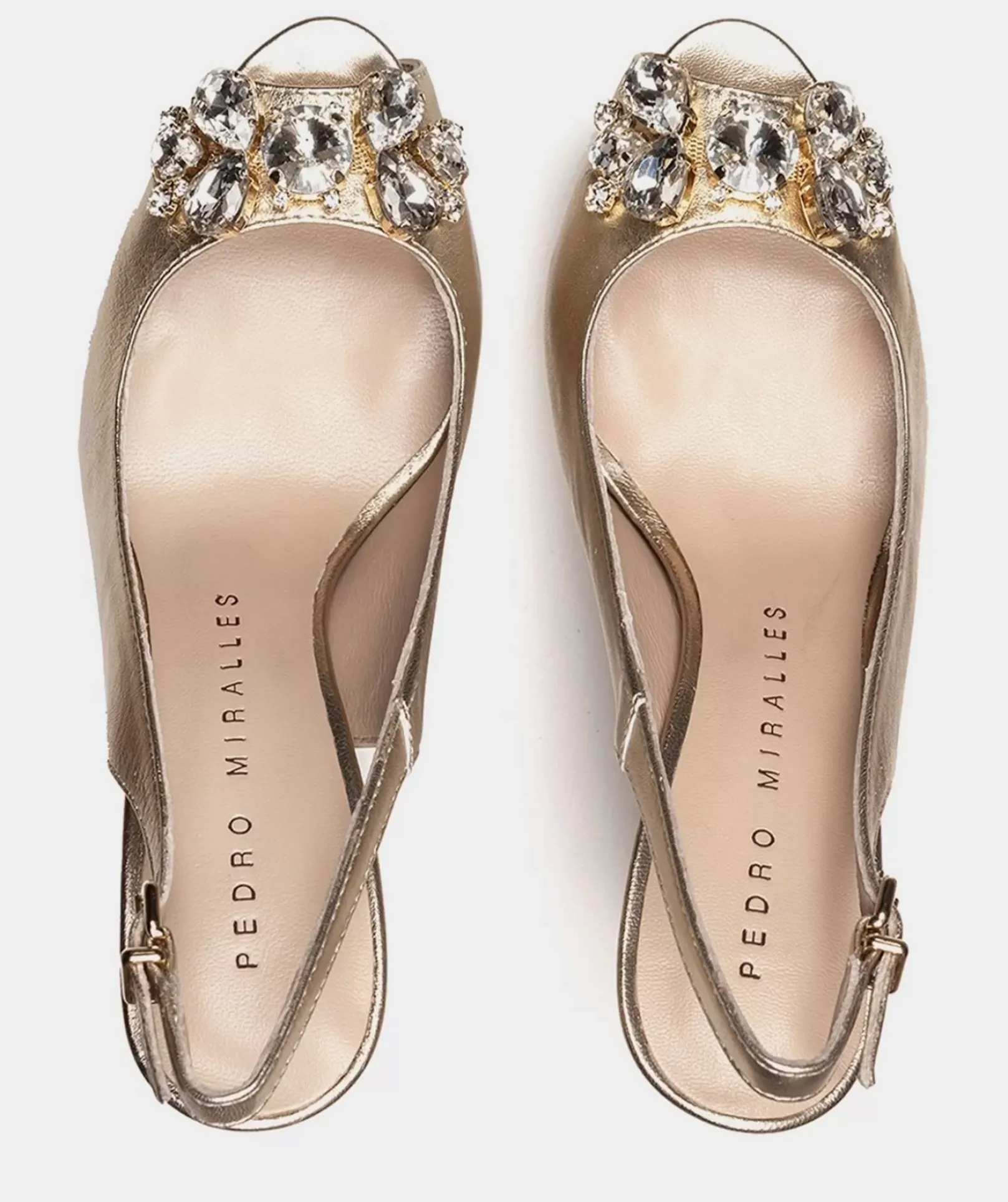 Chaussure Pedro Miralles Sandales A Talons En Daim Napa Metal Platino