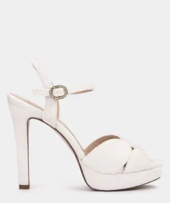 Chaussure Pedro Miralles Sandales A Talons En Velours Avec Plateforme Velvet Blanco