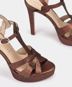 Chaussure Pedro Miralles Sandales A Talons Paillettees. Bright Super Bronce
