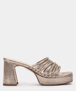 Chaussure Pedro Miralles Sandales A Talons Plateforme En Cuir Metallise Fume Serpiente Metal Humo