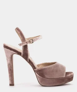 Chaussure Pedro Miralles Sandales A Talons Plateforme En Velours Nude Velvet Nude
