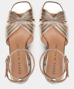 Chaussure Pedro Miralles Sandales En Cuir A Talon Large Ante Flux