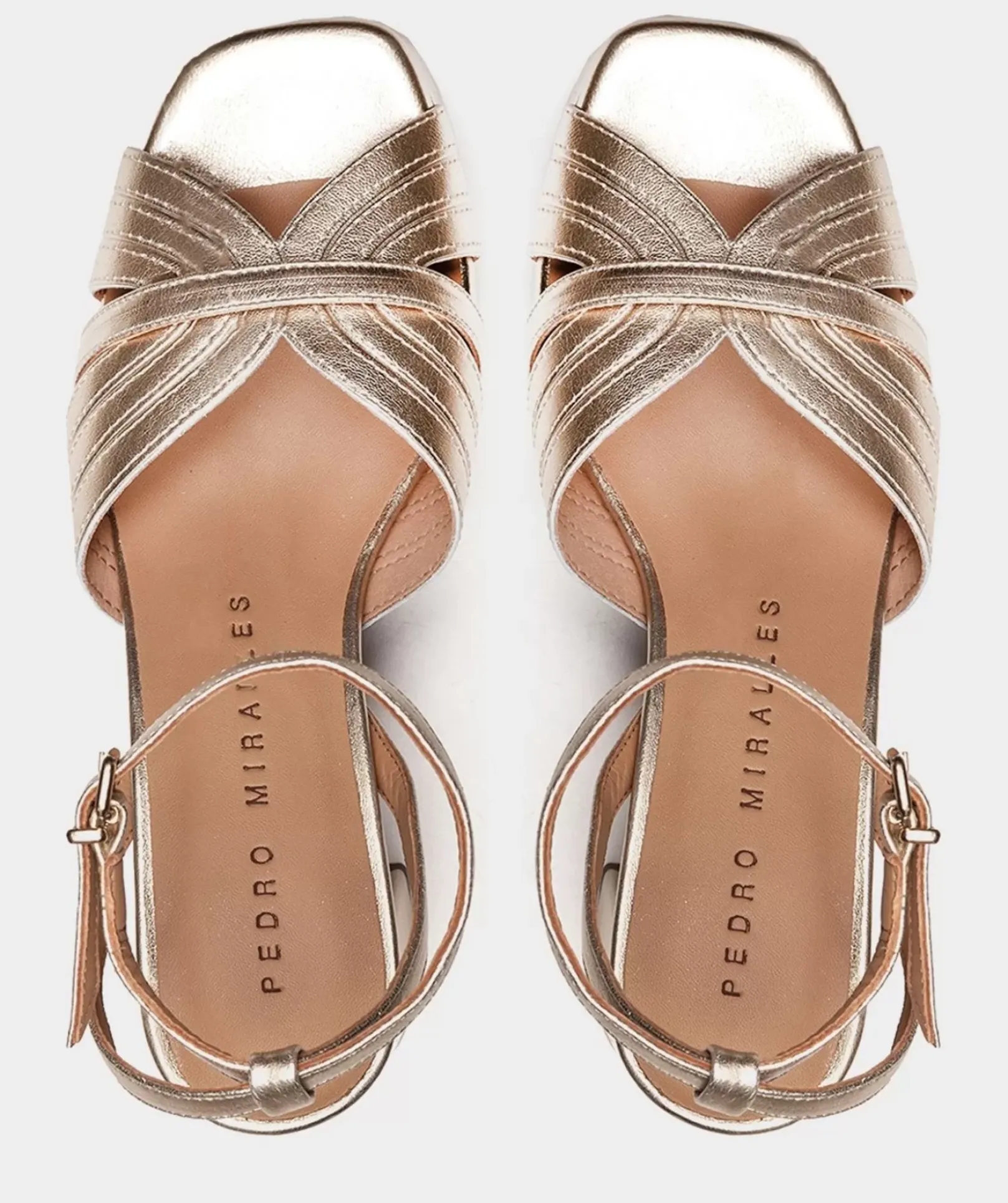 Chaussure Pedro Miralles Sandales En Cuir A Talon Large Ante Flux