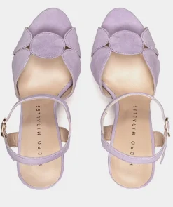 Chaussure Pedro Miralles Sandales En Daim A Talon Compense Ante Flux