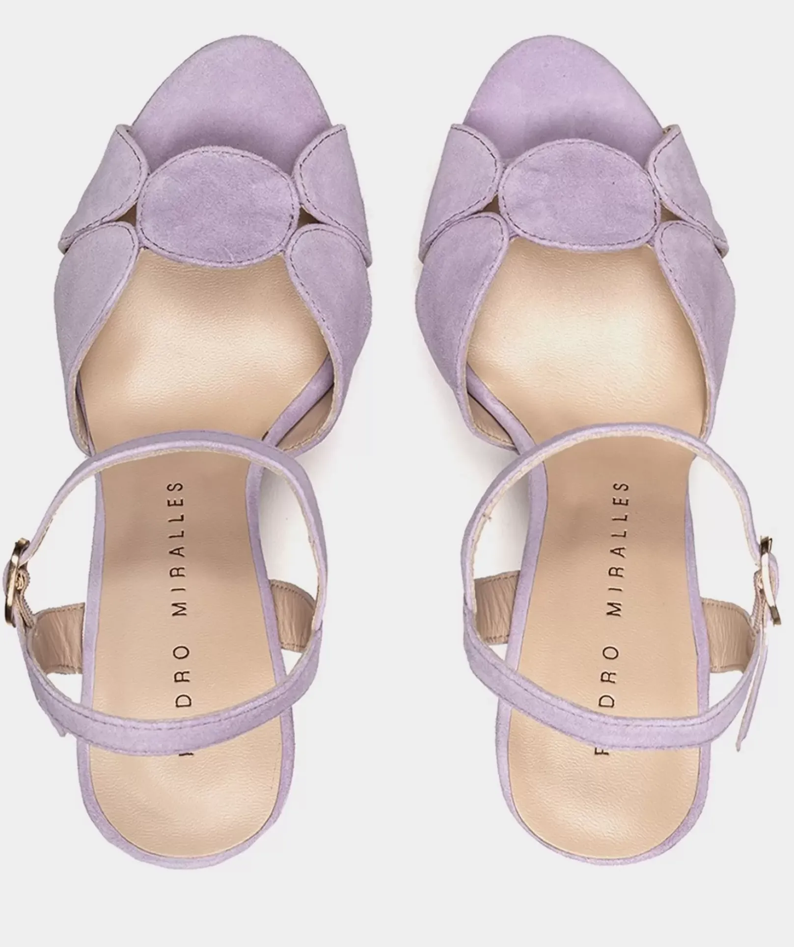 Chaussure Pedro Miralles Sandales En Daim A Talon Compense Ante Flux