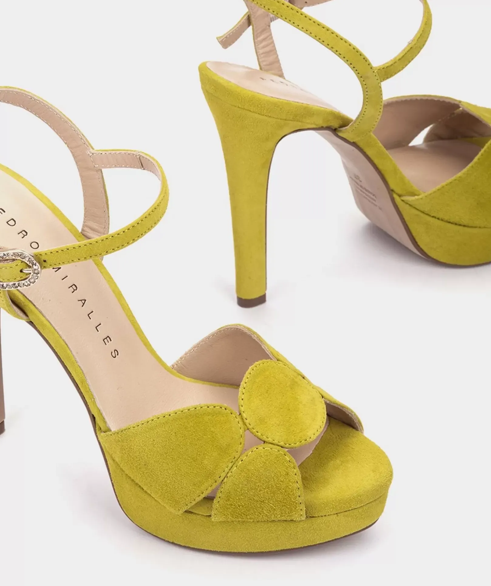 Chaussure Pedro Miralles Sandales En Daim A Talon Compense Ante Flux