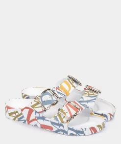 Chaussure Pedro Miralles Sandales Plates Avec Impression De Marque Emblematique, Ornee De Boucles Bio Pm