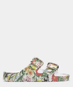 Chaussure Pedro Miralles Sandales Plates Avec Motif Floral, Ornee De Boucles Bio Flores
