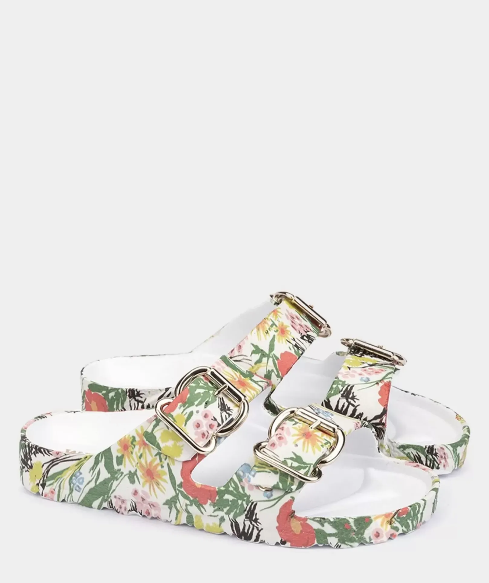 Chaussure Pedro Miralles Sandales Plates Avec Motif Floral, Ornee De Boucles Bio Flores