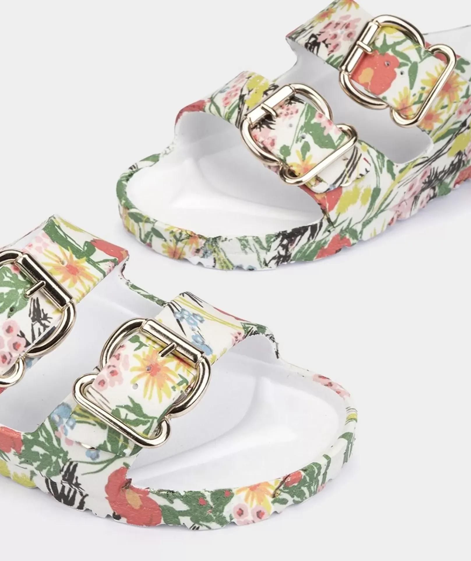 Chaussure Pedro Miralles Sandales Plates Avec Motif Floral, Ornee De Boucles Bio Flores