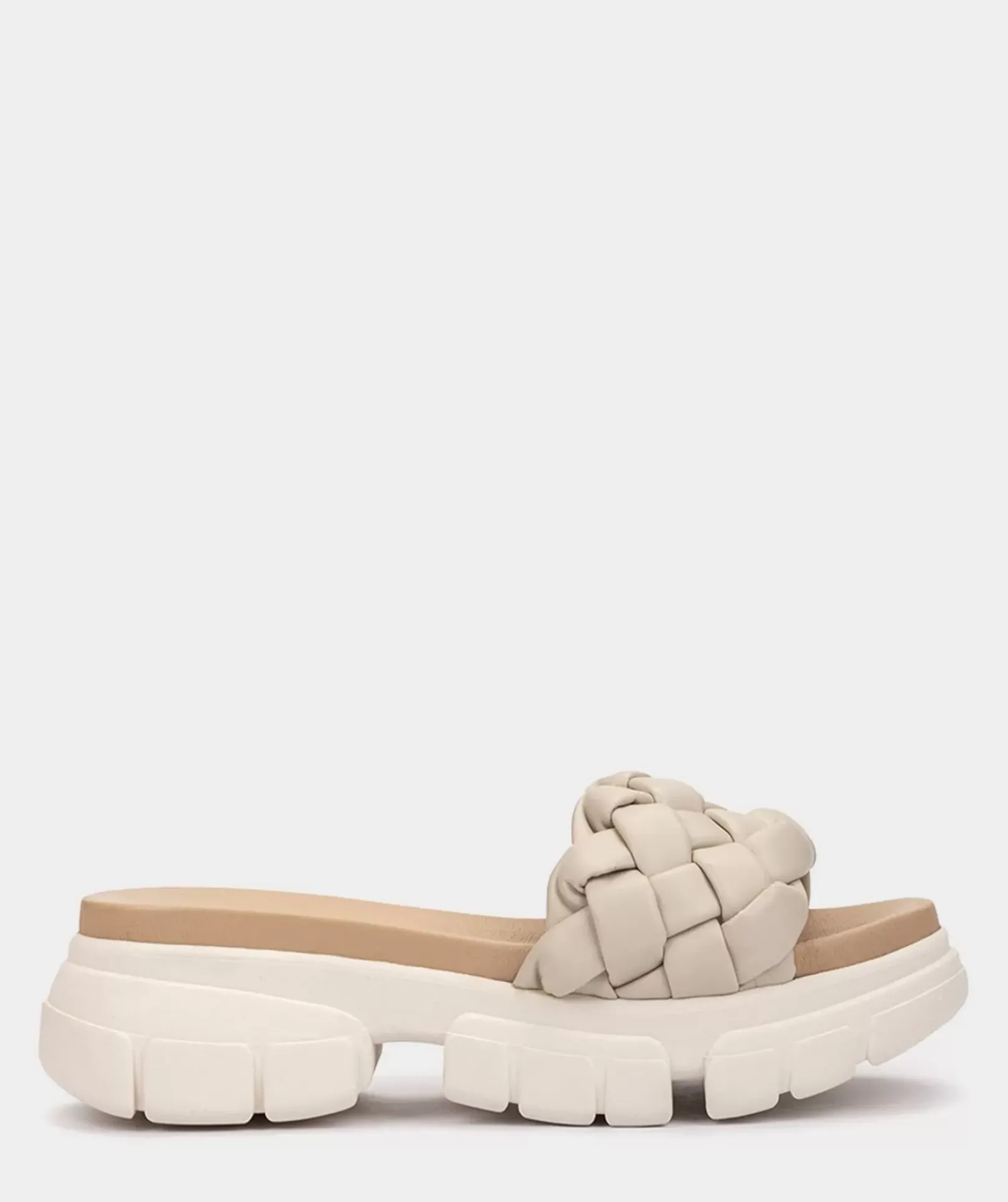 Chaussure Pedro Miralles Sandales Plates En Tissu Trenza Beige