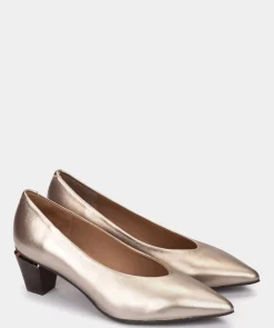 Chaussure Pedro Miralles Talons En Cuir Metallise De Couleur Fumee Napa Metal Humo