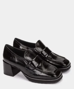 Chaussure Pedro Miralles Talons En Cuir Verni De Couleur Noire Venice Negro
