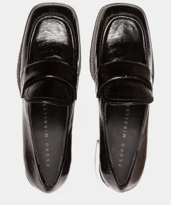 Chaussure Pedro Miralles Talons En Cuir Verni De Couleur Noire Venice Negro